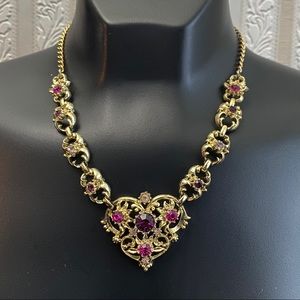 💕Vintage 1940 Coro Amethyst Necklace Signed